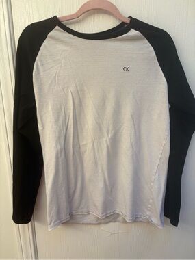 Calvin Klein Black & White Raglan Logo Tee